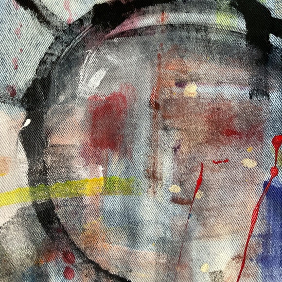 Hand Painted Vintage Jeans - Abstract Design - Picture 5 of 13